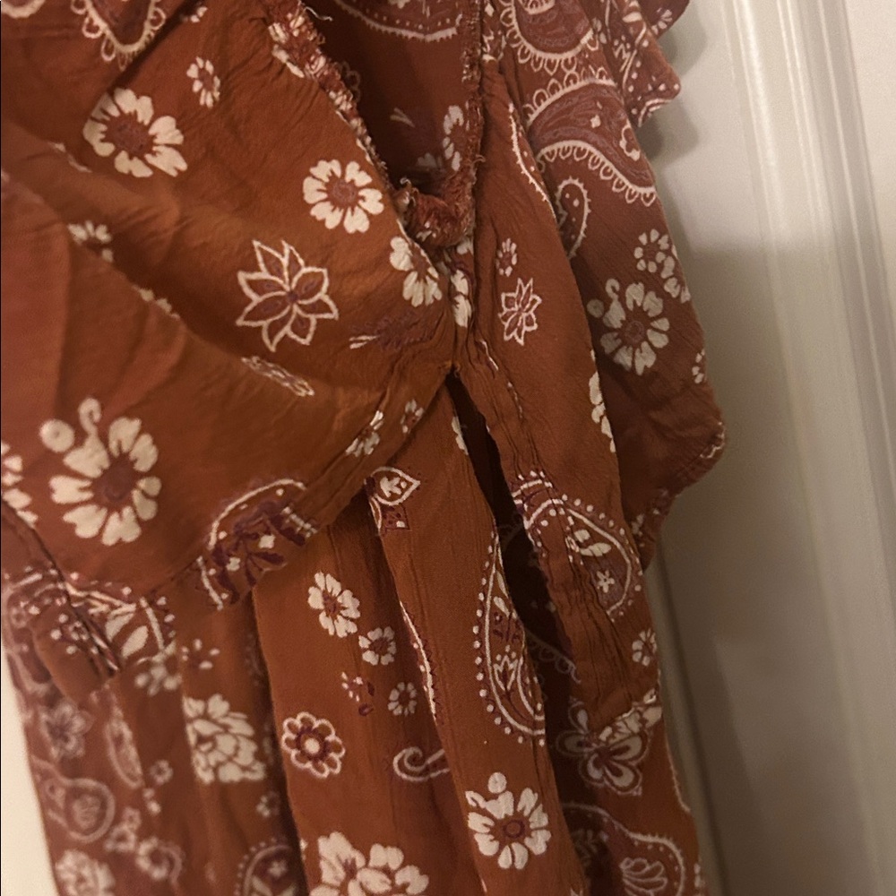 Western Dress Rockin G Medium Brown Floral Paisley - Picture 3 of 4